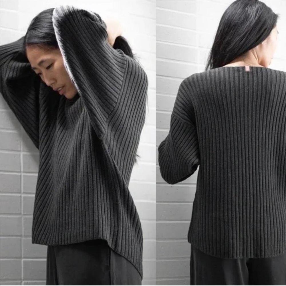 Lunya Pima Cotton Sweater Gray XL